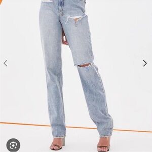 Ksubi straight leg distressed denim jeans